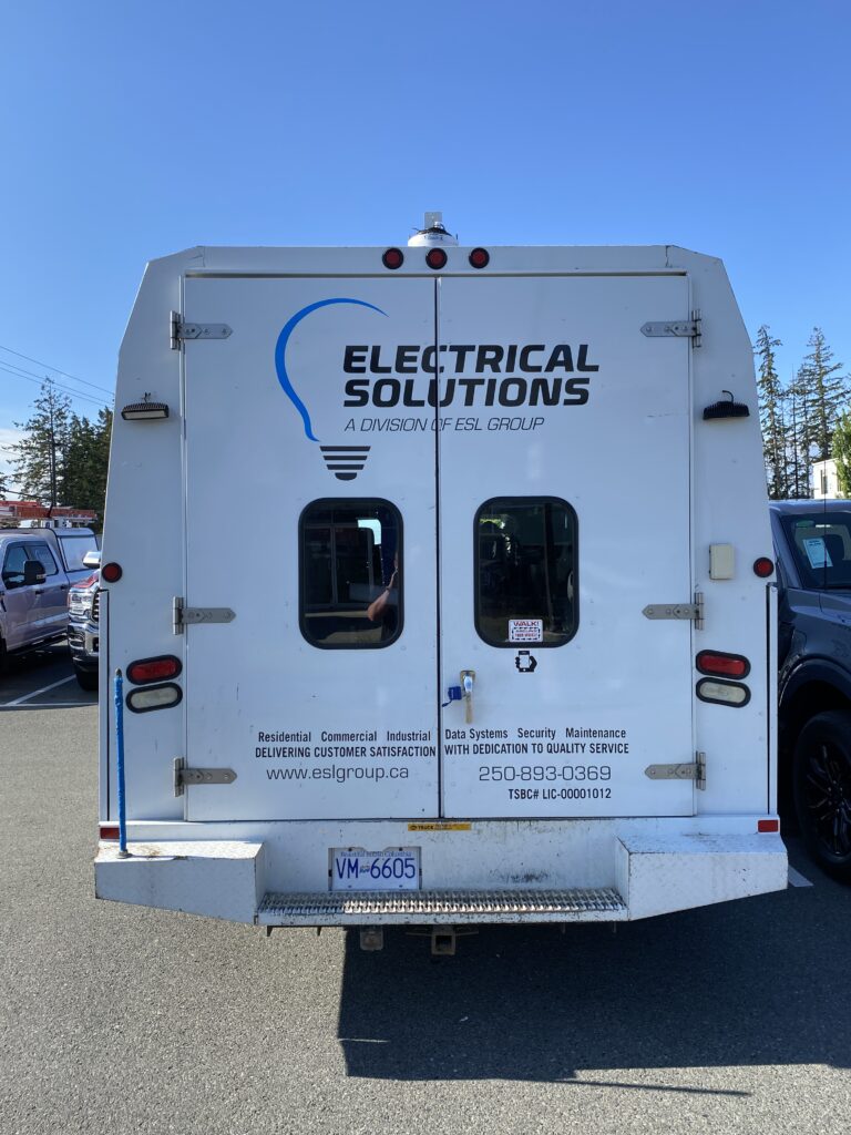 electrical solutions vi back of work van