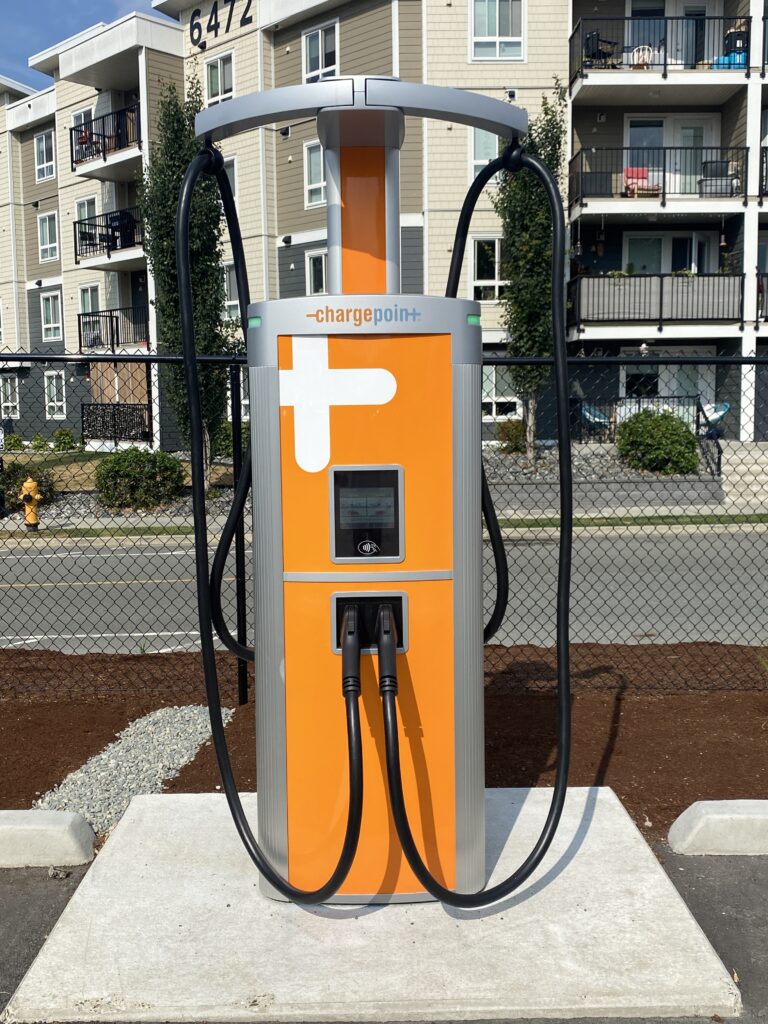 chargepoint level 3 ev charger installed at island ford commercial electrical