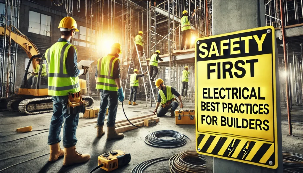 electrical safety for builders - electrical hazard sign on commercial project site